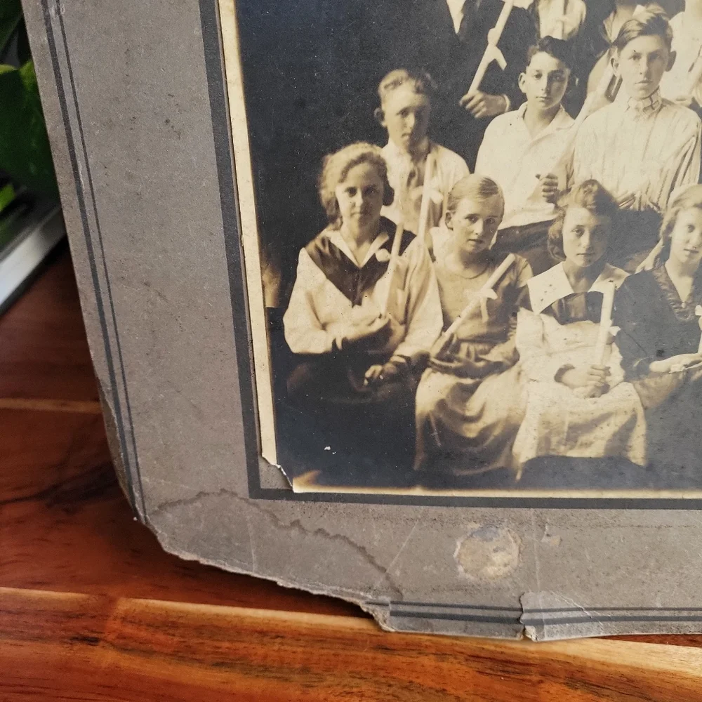 Antique Cabinet Card Sepia Photo Graduation 1920's Professional Pic H 12